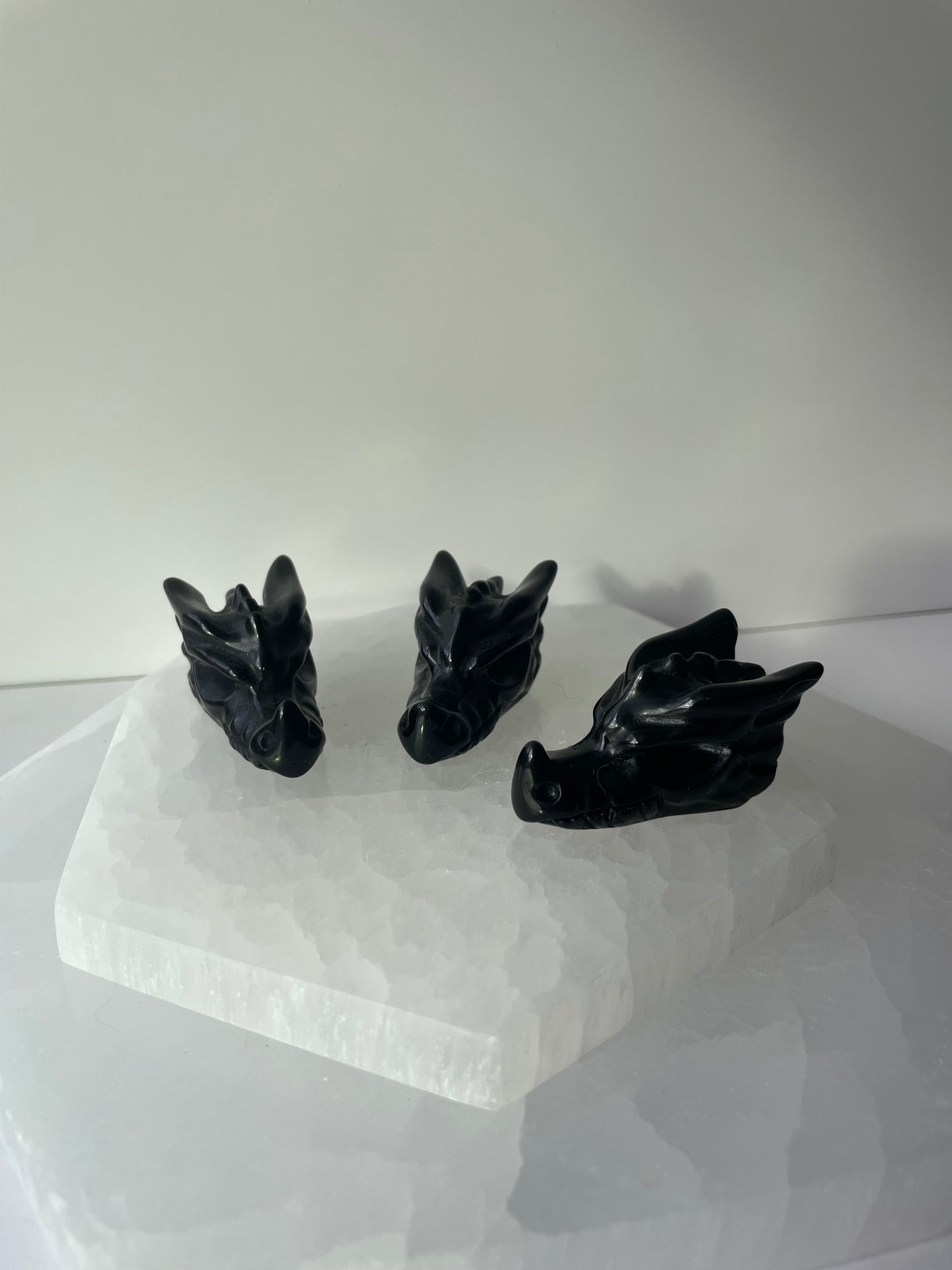 Black Obsidian Mini Dragon Head