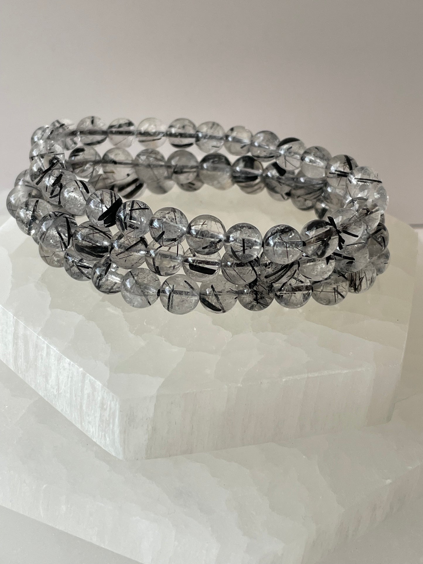 Quartz with Black Tourmaline Bracelet 6 mm