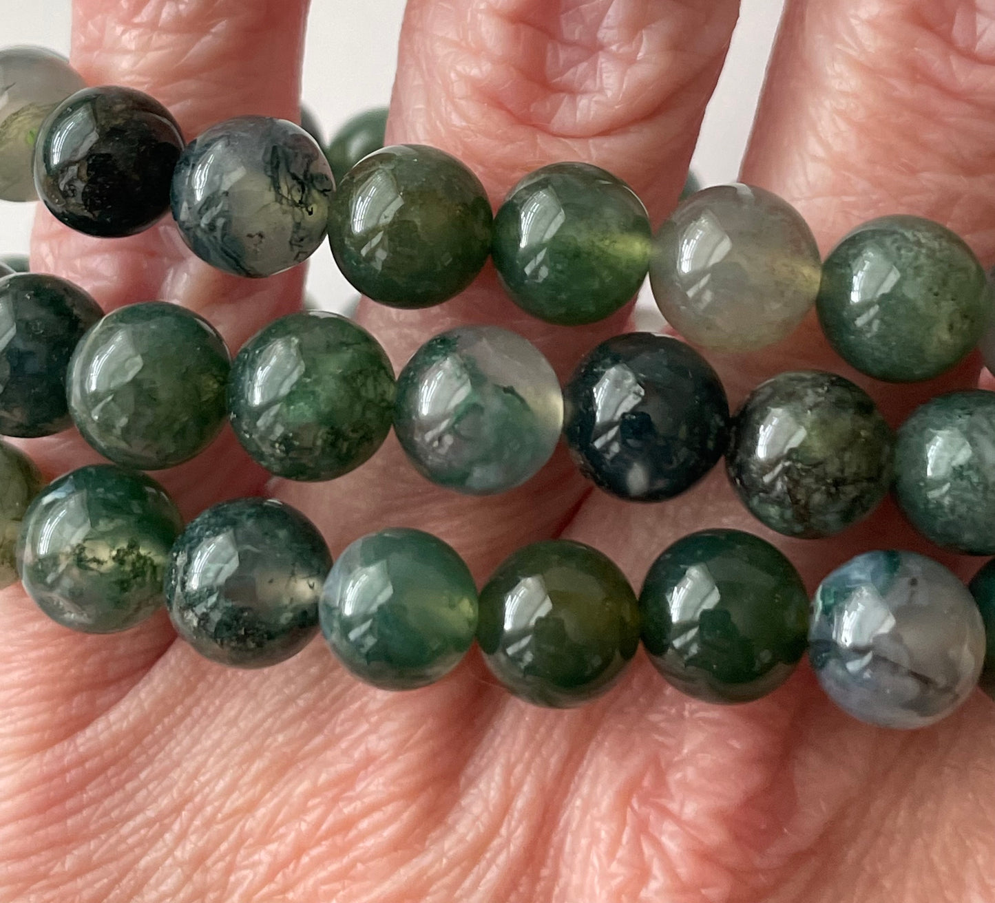 Moss Agate Bracelet 8 mm