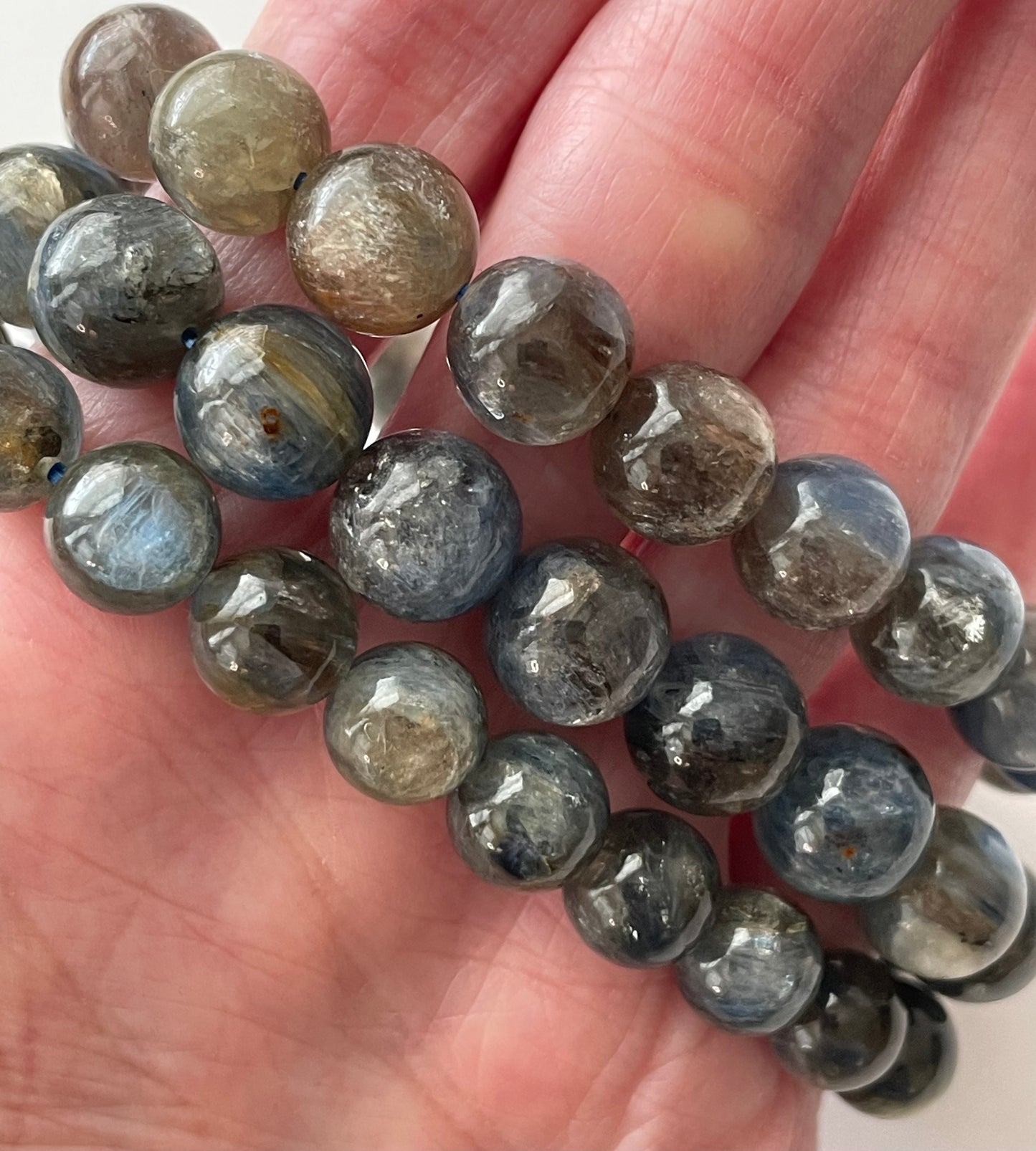 Blue Kyanite with Mica Bracelet 9mm
