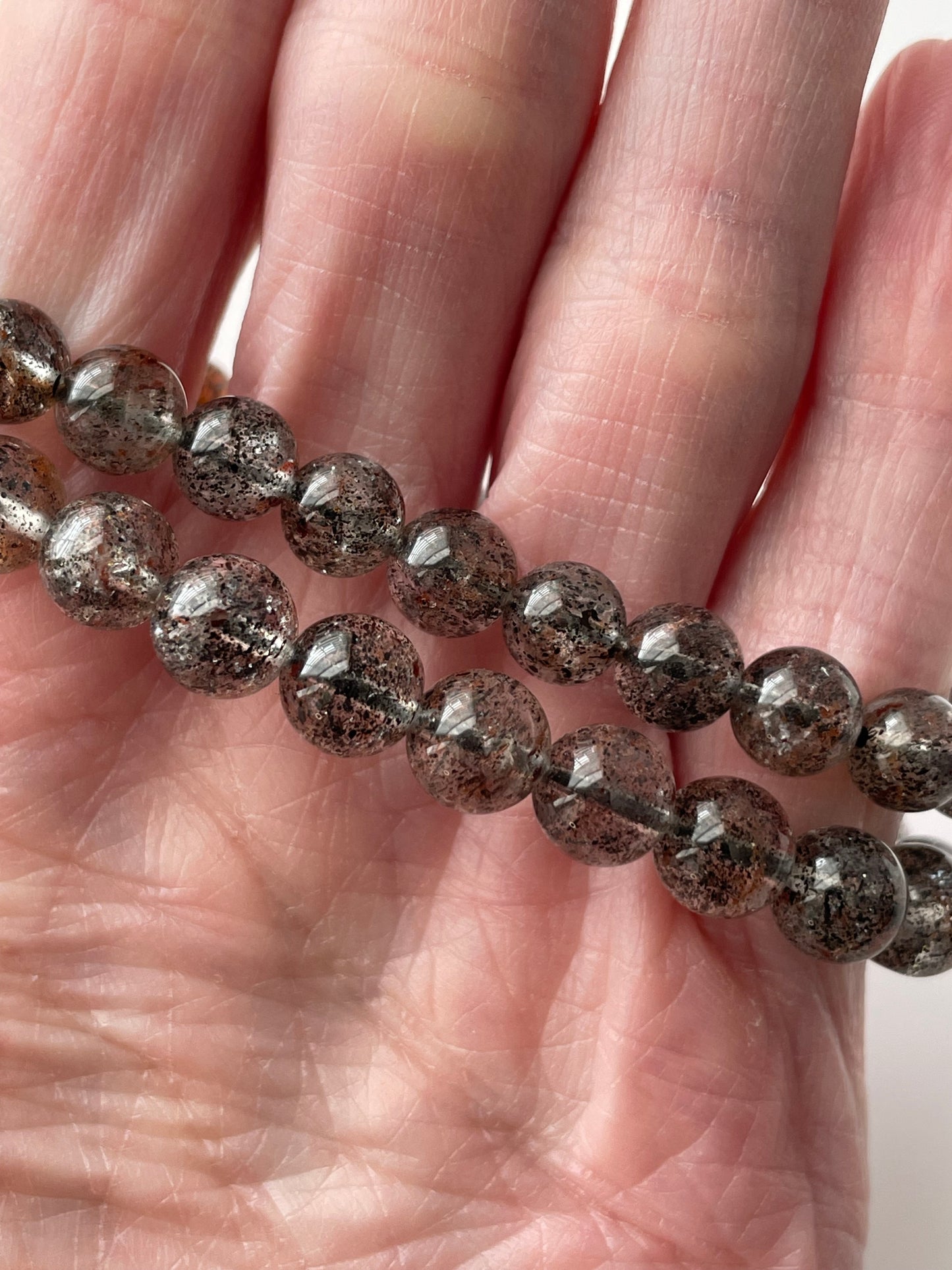 Black Mica Quartz Bracelet 8 mm