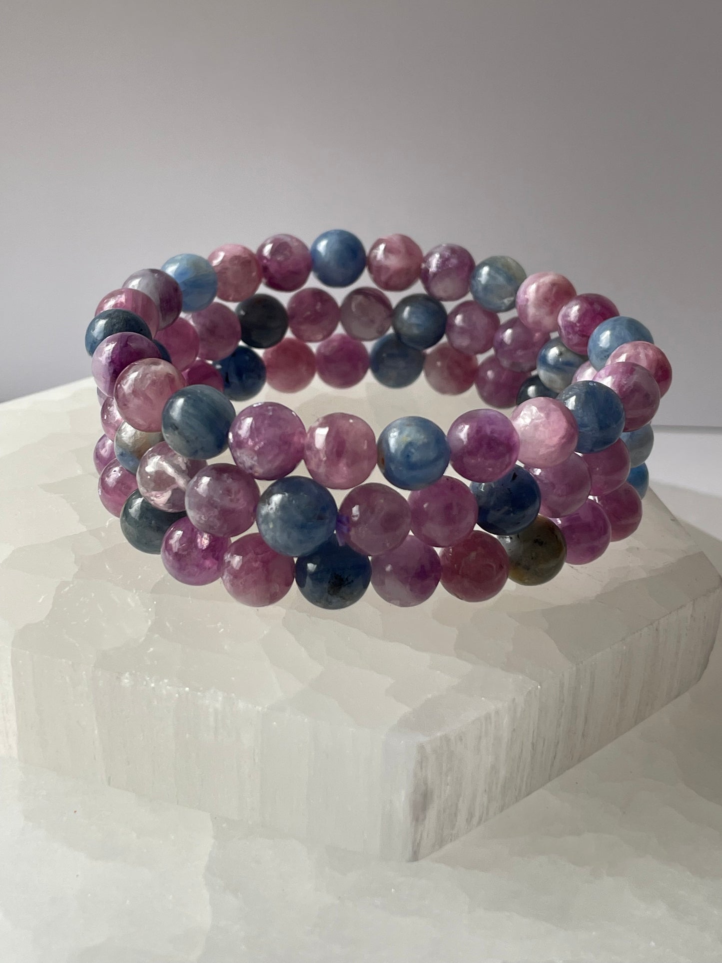 Blue Kyanite and Lepidolite Bracelet 8 mm