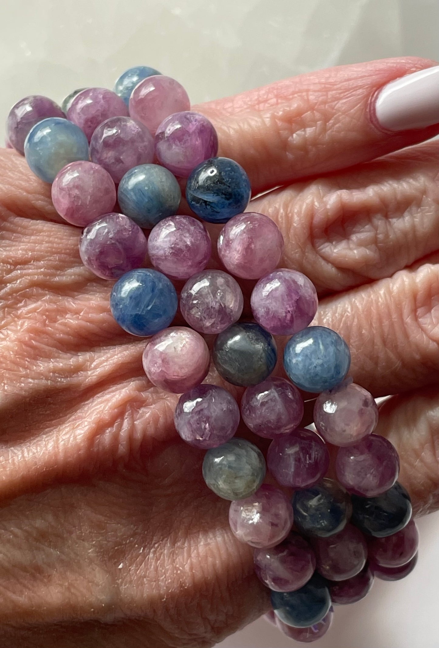 Blue Kyanite and Lepidolite Bracelet 8 mm