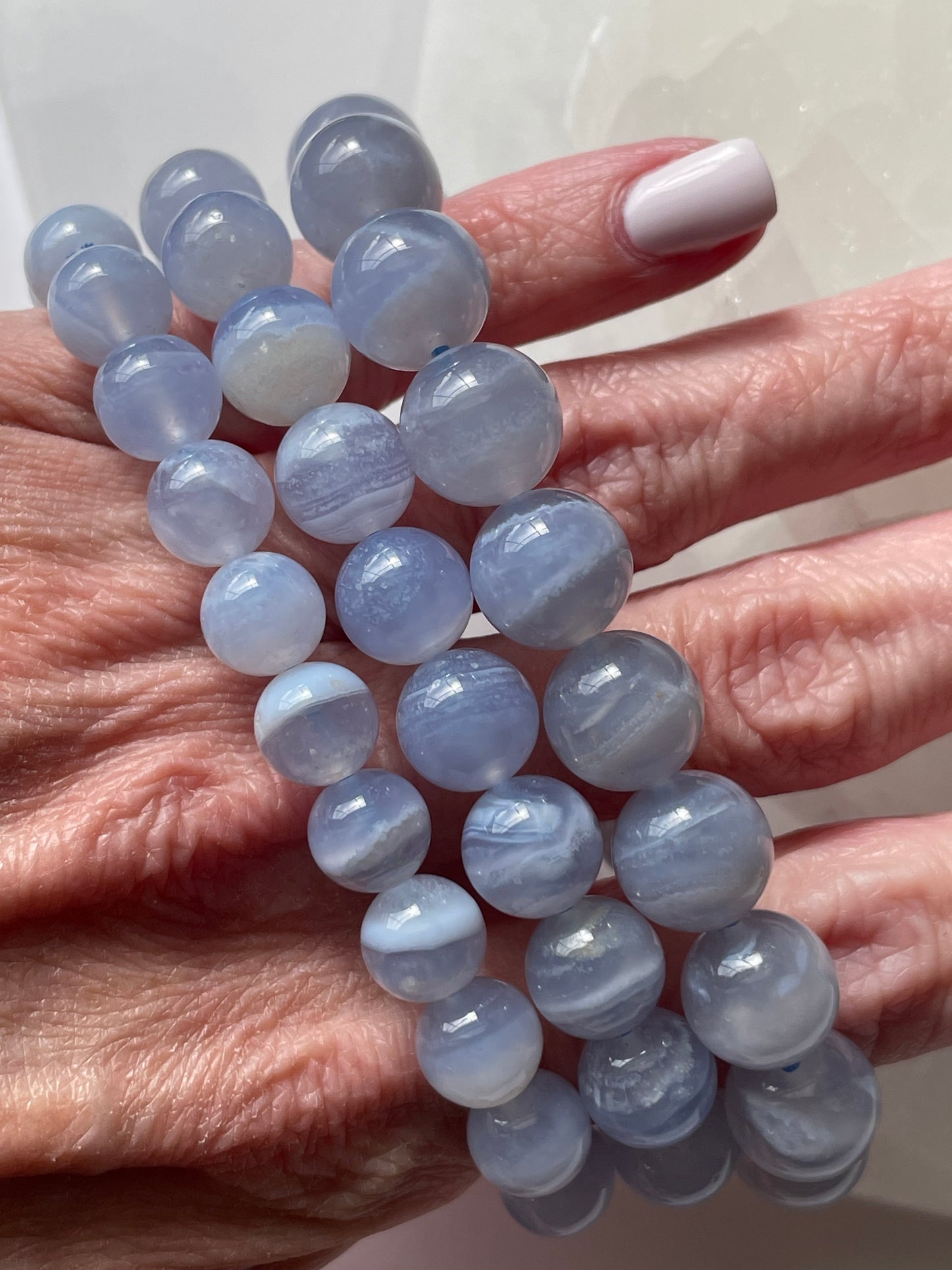 Blue Lace Agate Bracelet 10 mm