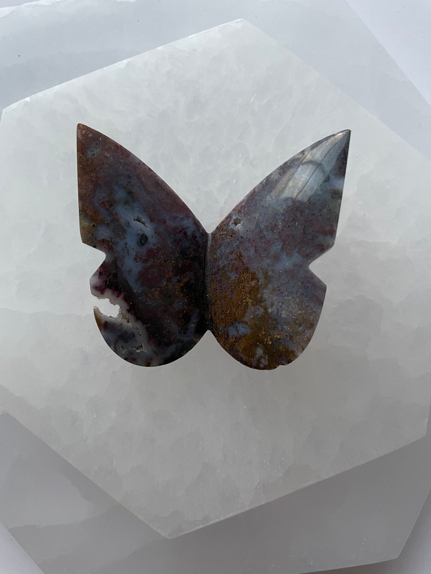 Purple Plume Agate Butterfly 007