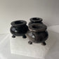 Silver Sheen Black Obsidian Cauldron