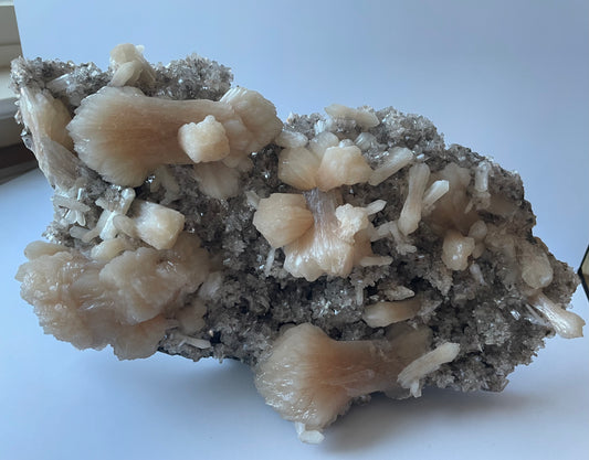 Peach Stilbite on Orange Heulandite Statement  *one of one*