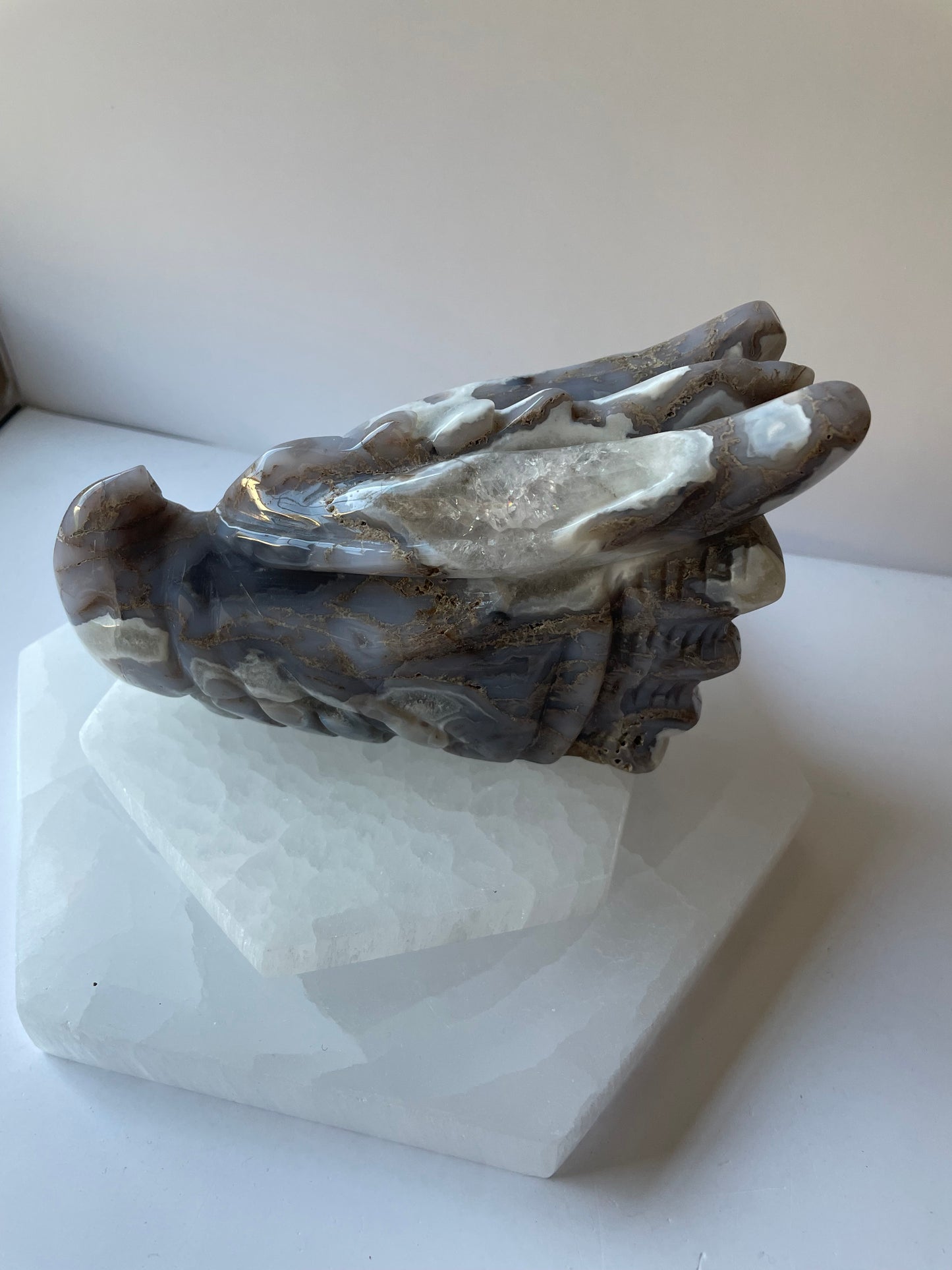 Flower Agate Dragon Head