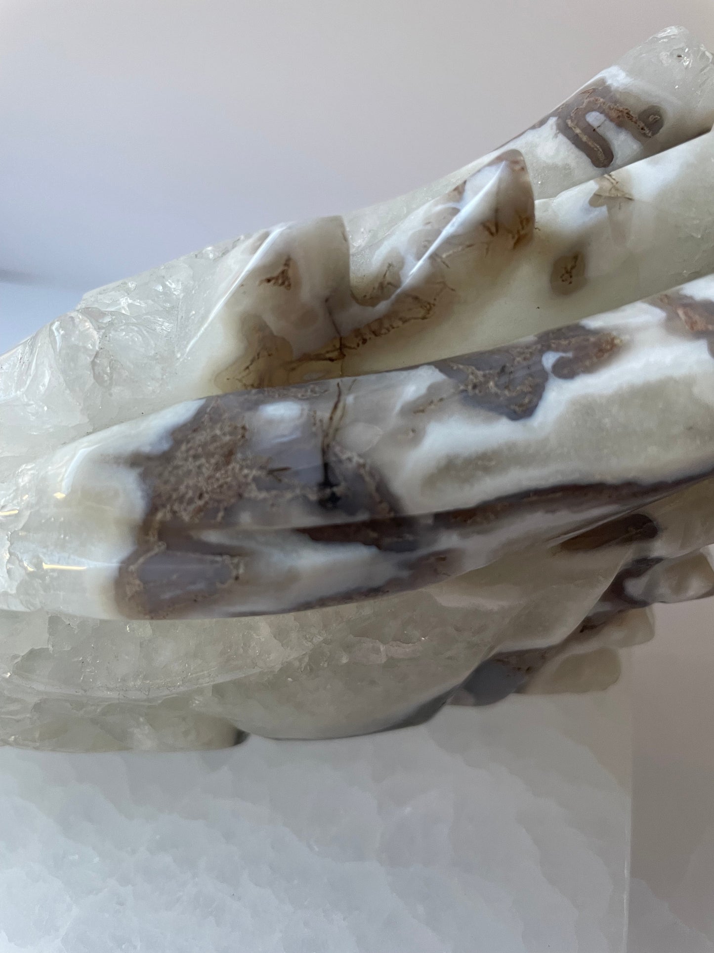 Flower Agate Dragon Head