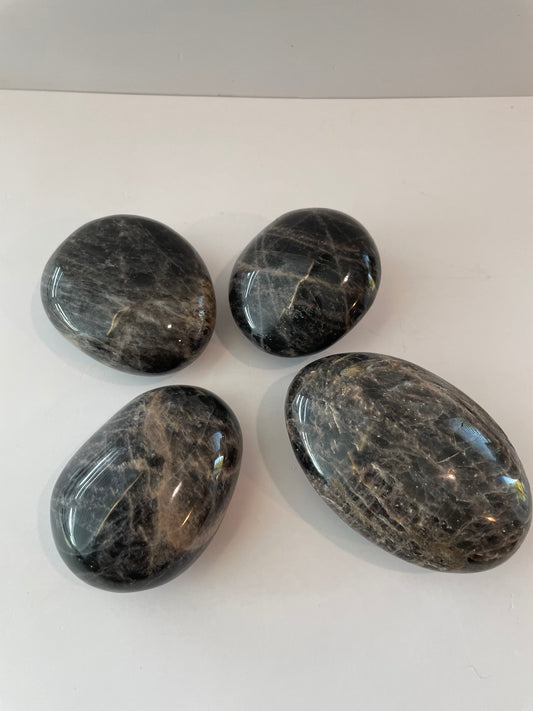 Black Moonstone Palm Stone *Intuitive Pick*