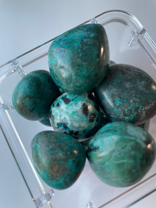 Raw Chrysocolla Tumbles *Intuitive Pick*