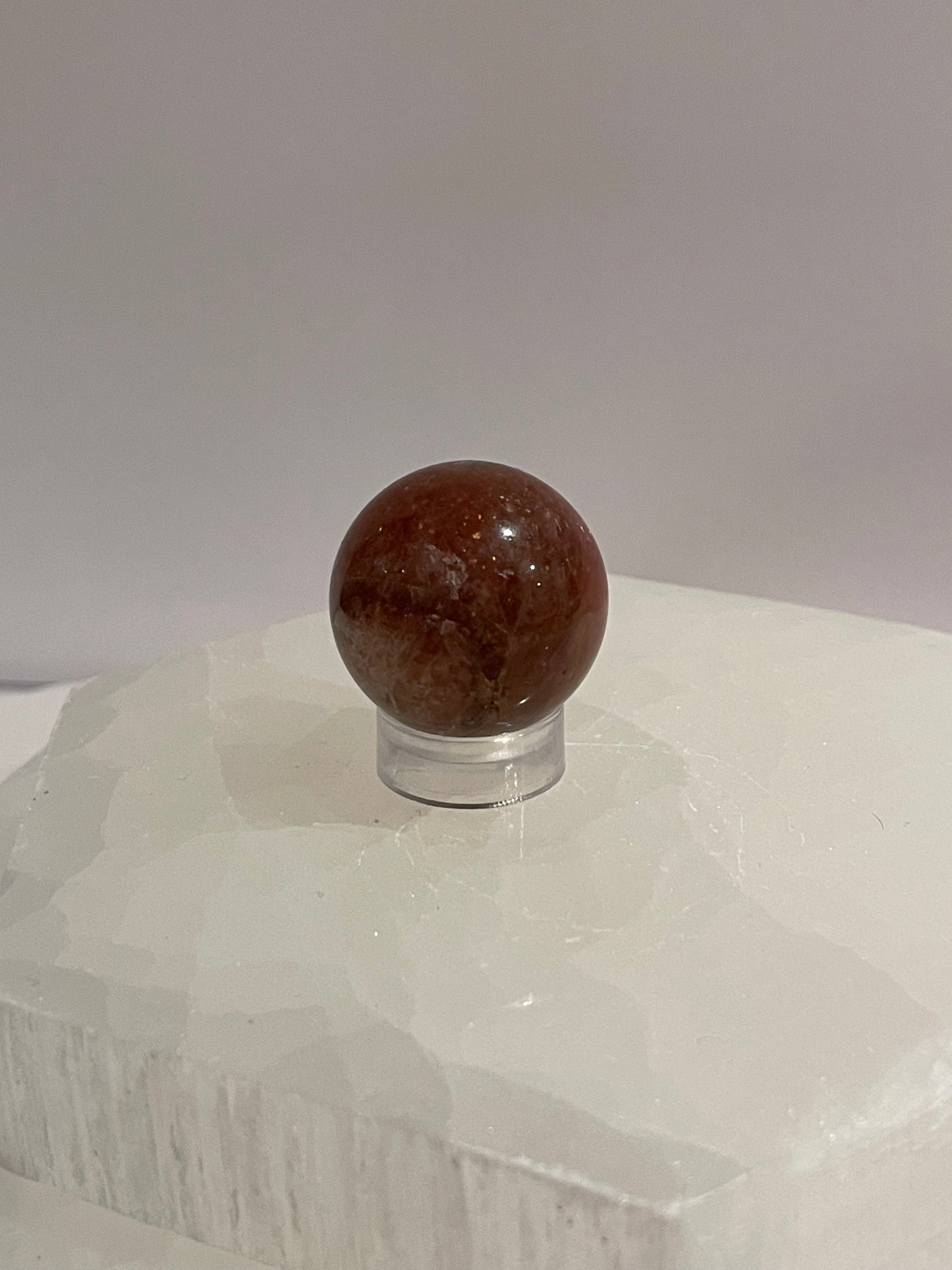 Peach Moonstone and Sunstone Small Sphere