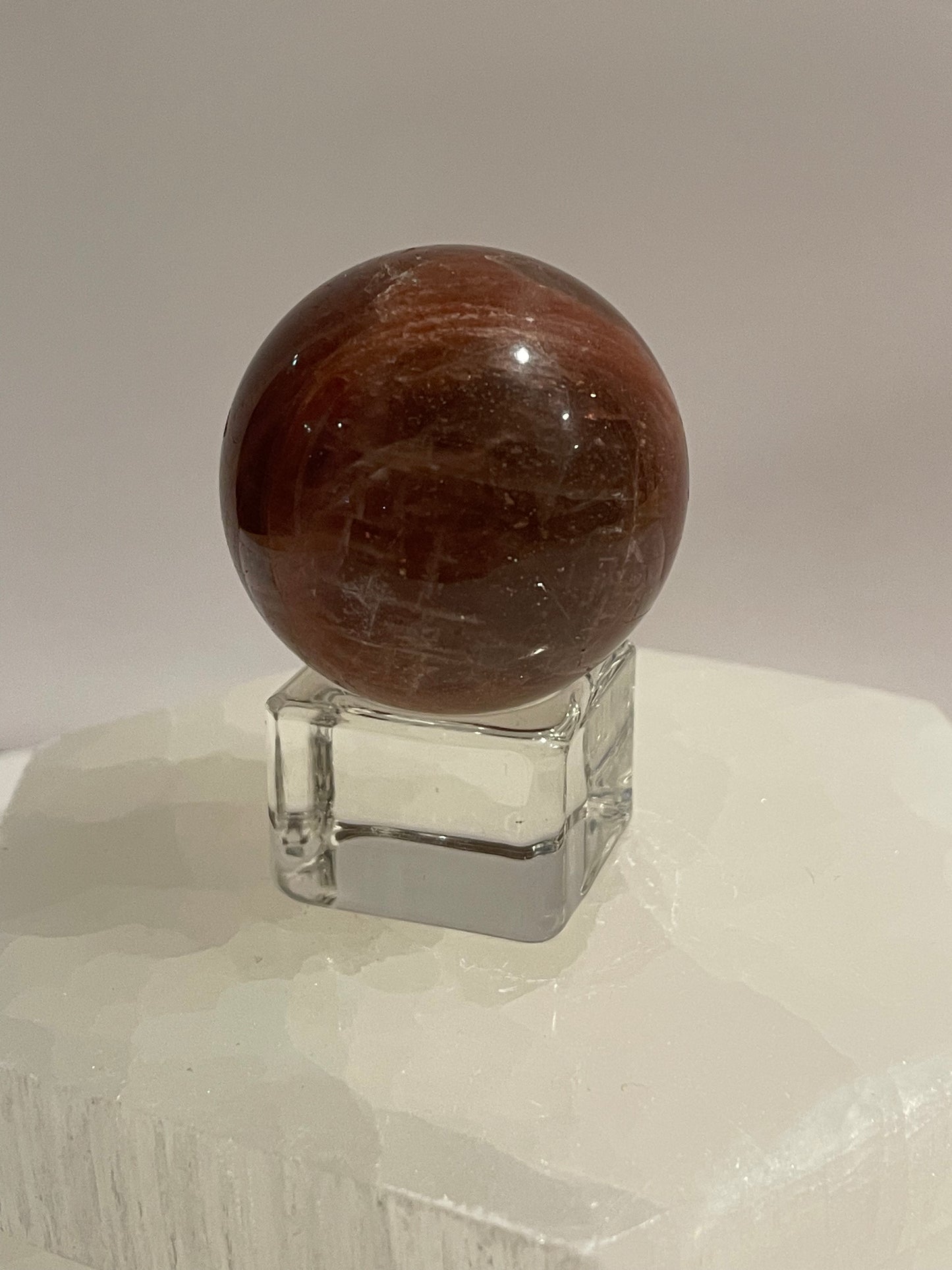 Peach Moonstone and Sunstone Sphere