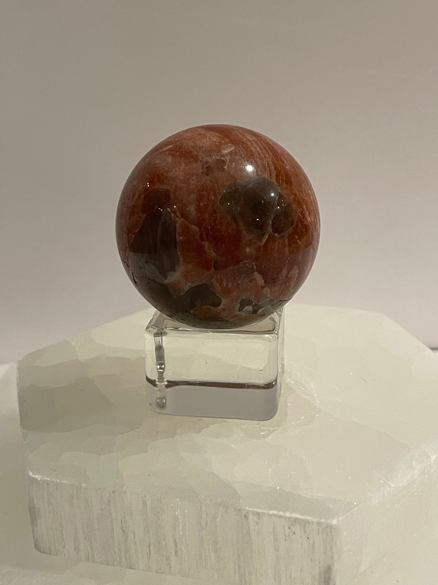 Peach Moonstone and Sunstone Sphere