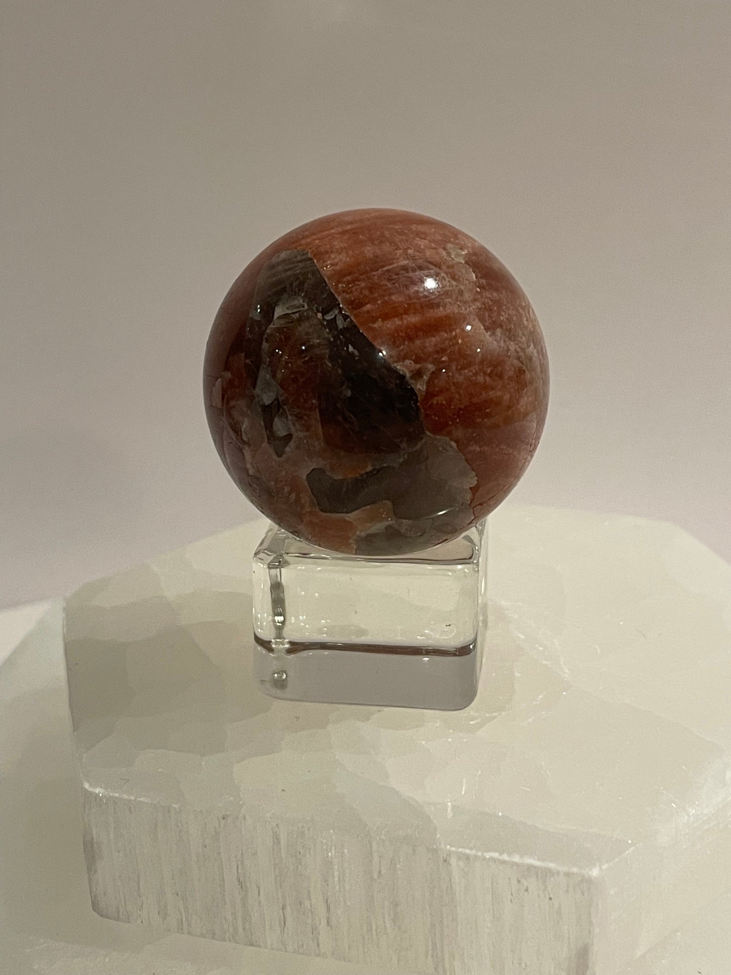 Peach Moonstone and Sunstone Sphere