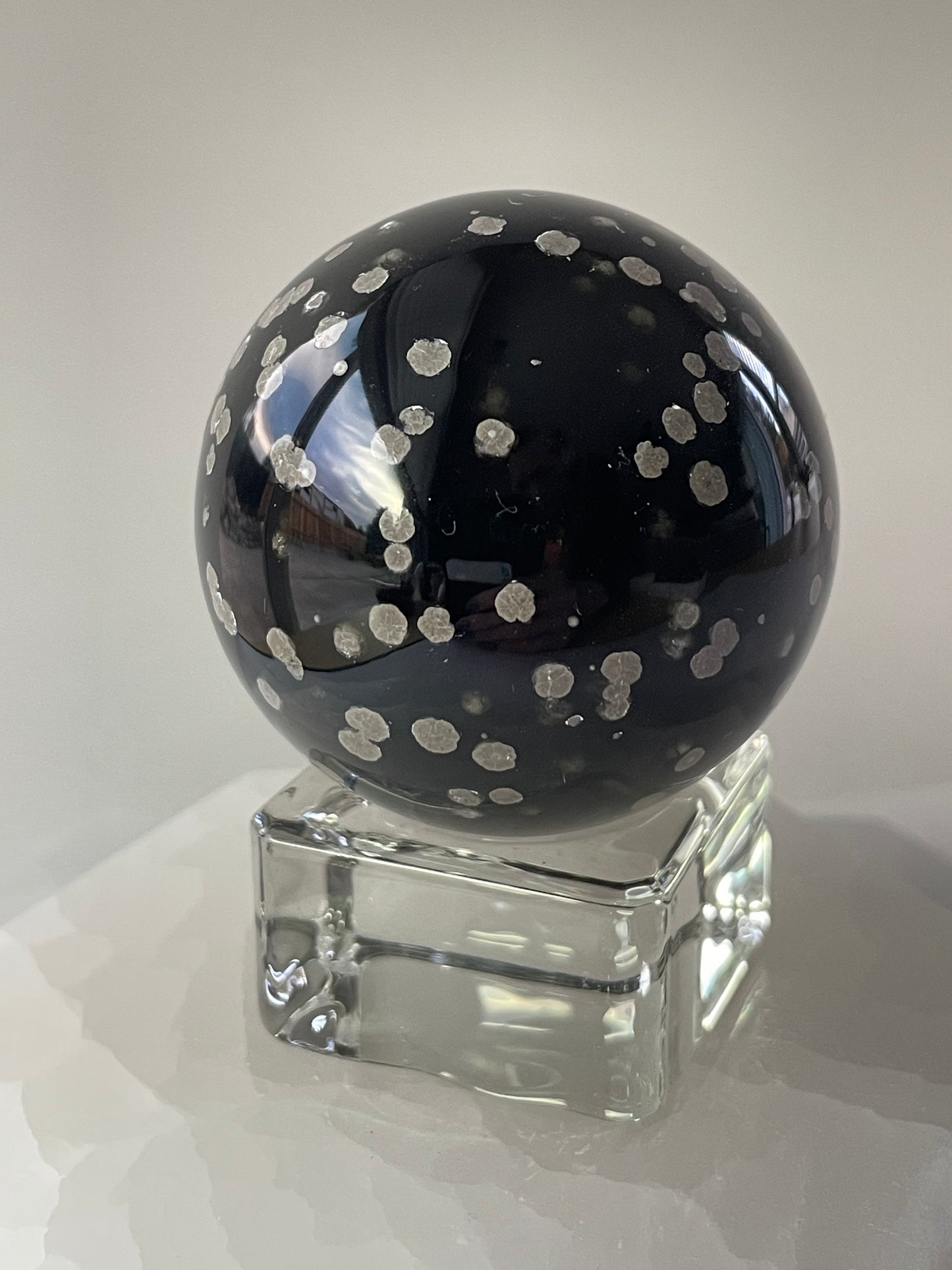 Stardust Black Obsidian Tower Sphere