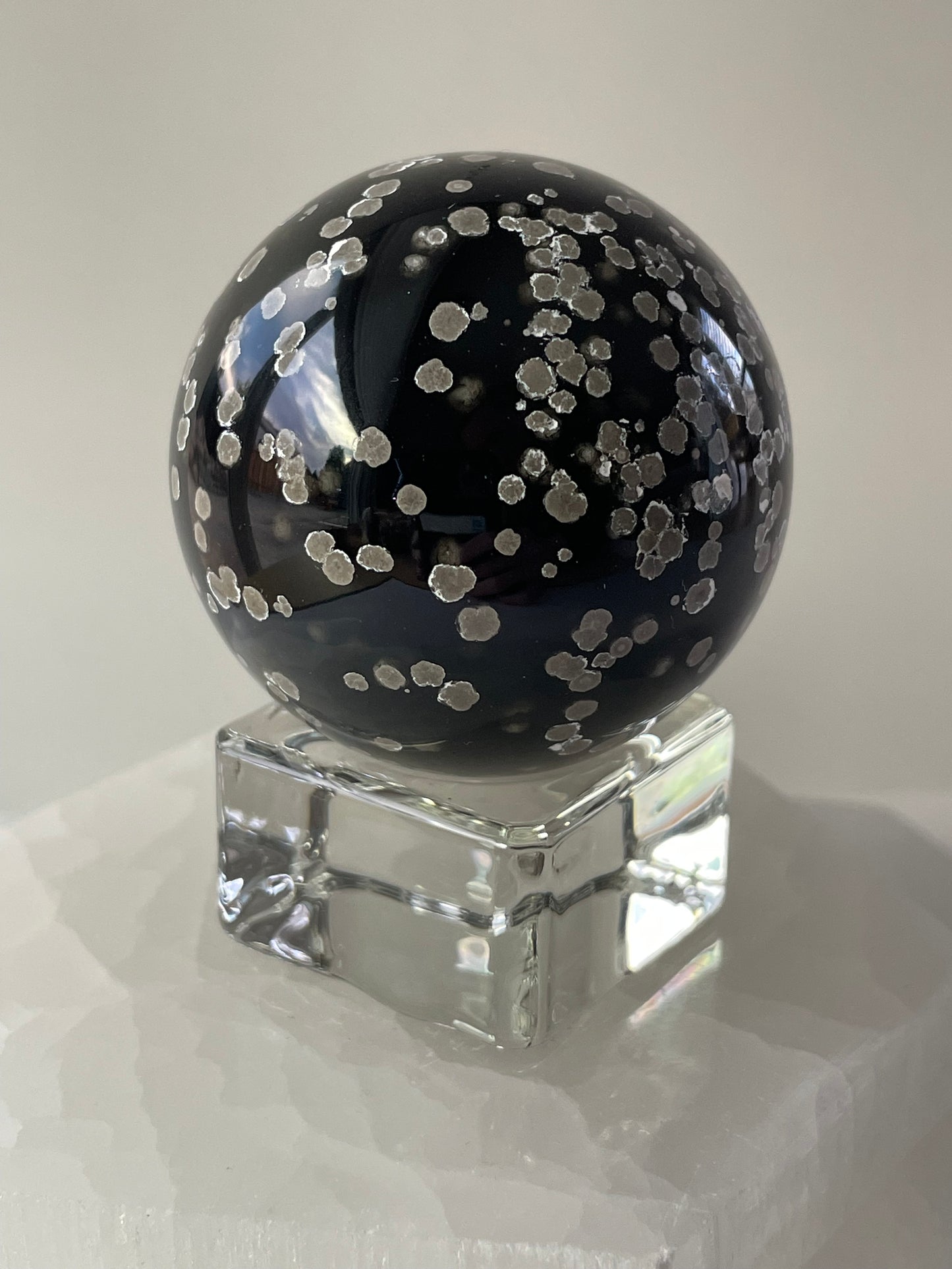 Stardust Black Obsidian Tower Sphere