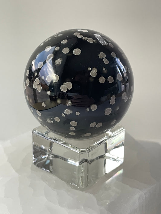 Stardust Black Obsidian Tower Sphere