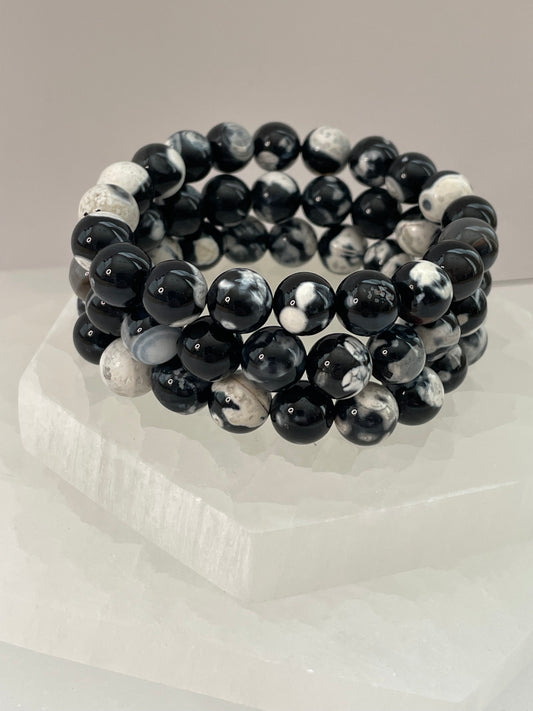 Orca Agate Bracelet 10mm