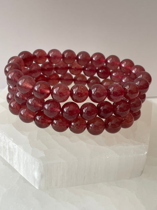Strawberry Quartz Bracelet 8 mm