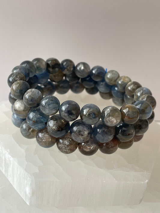 Blue Kyanite with Mica Bracelet 9mm