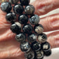 Black Flower Agate Bracelet 10 mm