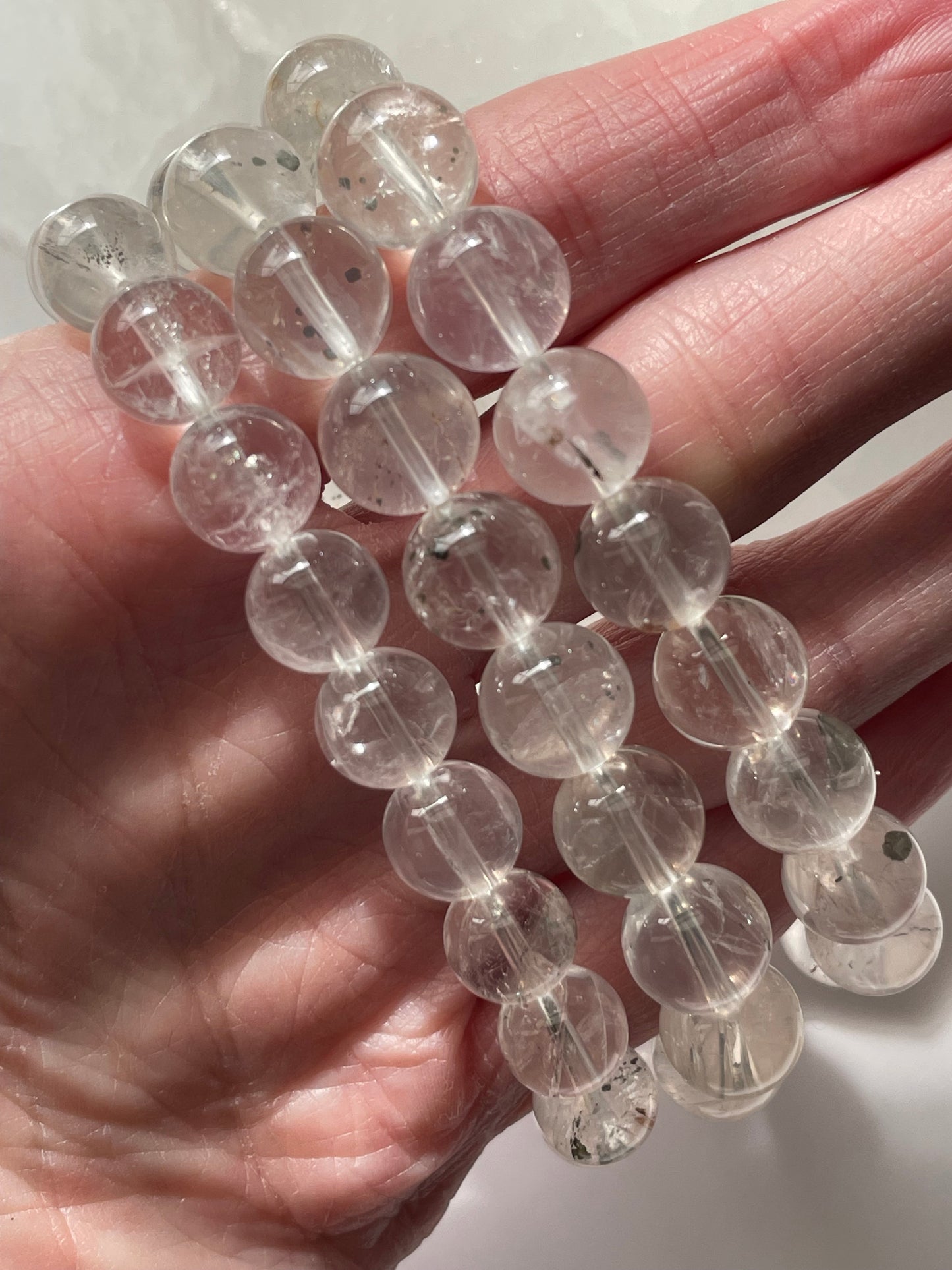 Clear Quartz with Pyrite Bracelet 10 mm