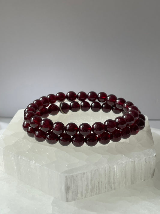 Gemmy Garnet Bracelet 7 mm