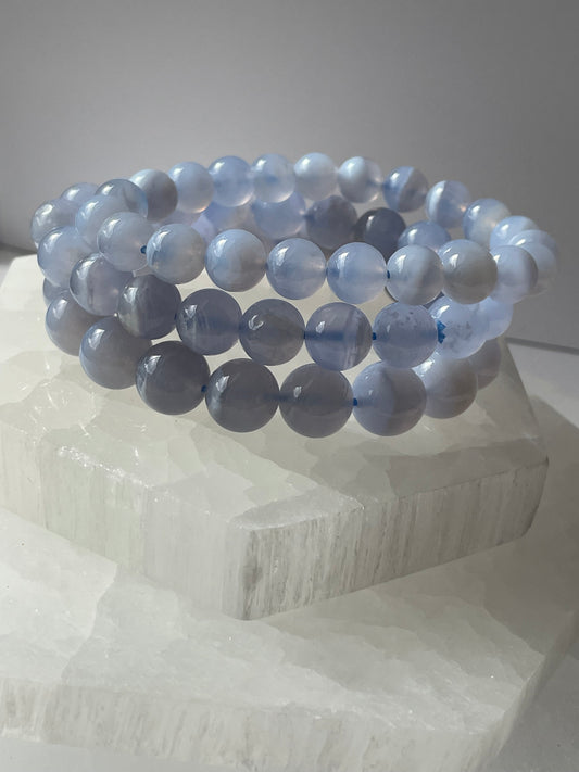 Blue Lace Agate Bracelet 10 mm
