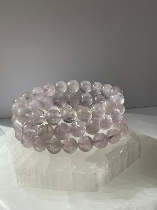 Purple Clear Quartz Bracelet 10 mm