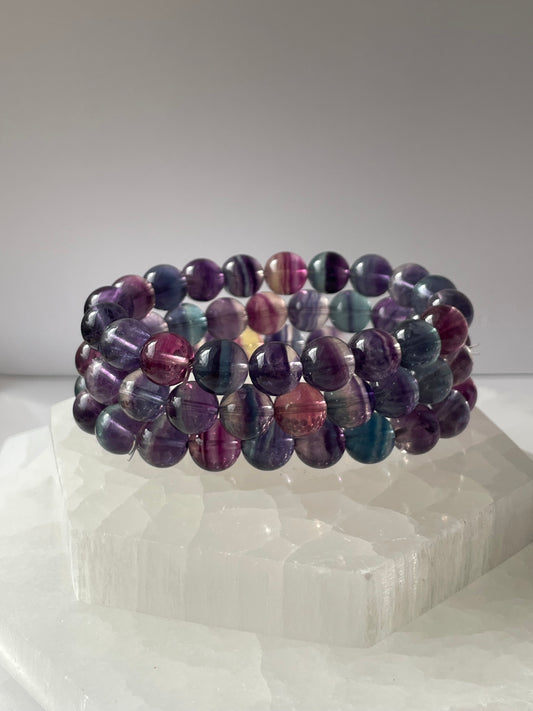 Banded Fluroite Bracelet 10 mm