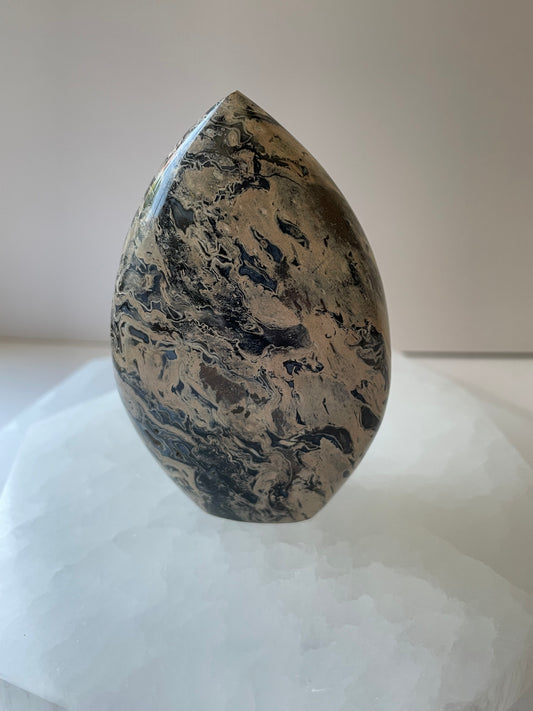 Polished stone on a white background