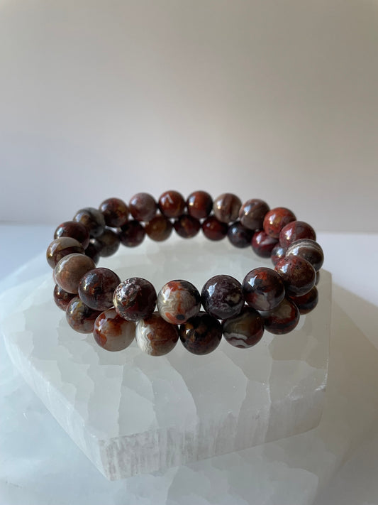 Crazy Lace Agate Bracelet 10mm