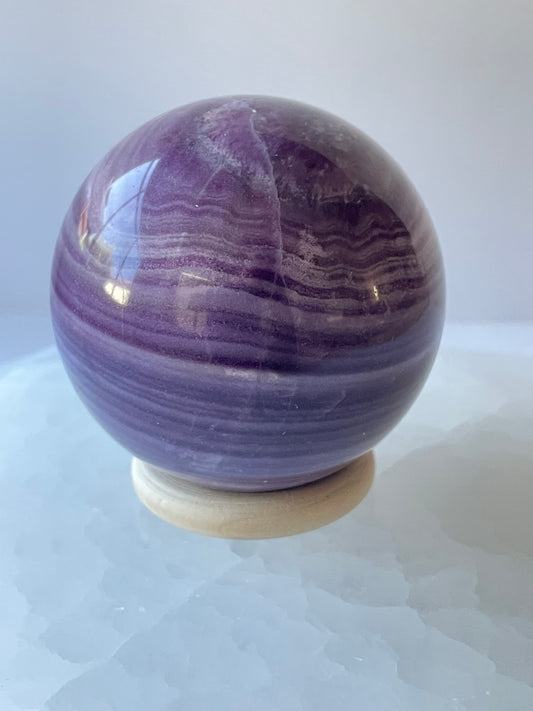 Purple Banded Fluorite Sphere