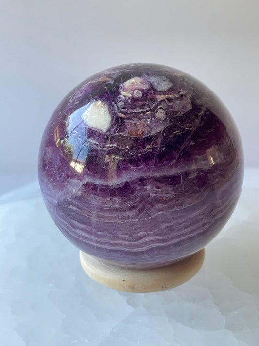 Purple Banded Fluorite Sphere B
