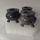 Silver Sheen Black Obsidian Cauldron